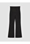 Vizyon New Season Black Spanish Flare Women's Trousers with Abdominal Panel - 5