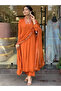 Orange Silk Gown Pant & Duppatta - ALV2064 | Orange-Size:XL-42-Inches - 6