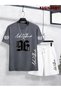 Men's Cotton Oversize New York 96 Graphic Printed Crew Neck Casual T-Shirt - 2