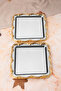 2-Piece Luxury Gold Rose Plastic Framed Square Engagement, Dowry, Coffee, Tea Presentation Serving Tray Plastic Frame - 3
