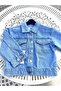 Girl's Denim Jacket with Stones and Prints on the Back