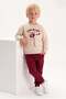 Boy's Three Thread Helicopter Tracksuit Set Burgundy