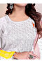 White Slub Cotton Chikankari Kurti Palazzo Set - NJF8483 | White-Size:2XL-44-Inches - 5