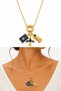 Travel-Themed Gold Necklace – Airplane Figured Ticket and Passport Design - 2