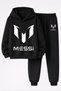 Lionel Messi Printed 3-Yarn Quality Sweatshirt and Trackpants Kids' Top-Bottom Set