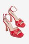 Women's Red Platform Heeled Shoes - 5
