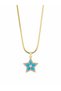 Gold Necklace with Turquoise Stone and Star Figure