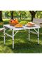 Camping Table – Portable Folding Lightweight Aluminum Picnic Table with Adjustable Height, Fold-in-H