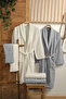 Fiesta Gold 6 Piece 100% Cotton Ring Yarn Jacquard Detailed Boxed Family Bathrobe Set Size L