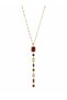 Elegant Necklace with Colored Stones – Gold Plated Long Pendant Necklace