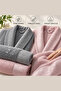 Fiesta Gold 6 Piece 100% Cotton Ring Yarn Jacquard Detailed Boxed Family Bathrobe Set Size L - 8