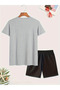 Men's Oversize Palm Tree and Summer Lettering T-Shirt Shorts Set 100% Cotton Streetwear - 2
