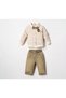 4-Piece Baby Boy Set with Lion Embroidered Knitwear Cardigan