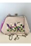 23x15 cm wildflower themed 100% hand-embroidered linen light vintage bag - 4