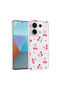 Xiaomi Redmi Note 13 Pro 5g Case Floral and Bow Pattern with Camera Raised Omsy Premium - 5