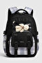 Celdor 3-Piece School Bag Set - Plush Teddy Bear, Orthopedic Backpack, Thermal Lunch Bag and Pencil Case, Black - 6