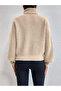 Women's Coffee-Beige 2-Pack High-Neck Oversize Knitwear Sweater Ribbed Flowy Soft Textured Cotton Turtleneck - 7