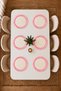 Set of 6 Round Ruffled Plates – 33cm Fabric Placemats Cream