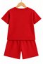 Los Angeles California Printed Red Kids Shorts T-Shirt Set - Children's Summer Crew Neck - 2