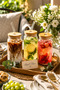 Set of 6 540 ml Glass Cups with Bamboo Lids – Cold Coffee Lemonade Beverage Cup with Glass Straws - 5