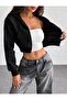Hooded Crop Cardigan 3 Yarn Thick Fabric - 6