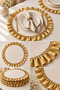 Set of 6 Round Ruffled Plates – 33cm Fabric Placemats Cream - 3