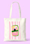 Sardines in Olive Oil – Pink Striped Retro Cloth Bag
