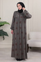 Büzgü Robadan Front Buttoned Viscose Fabric Tessiture Clothing Mother's Dress Prayer Dress - 6