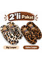 Pack of 2 Winter Leopard Patterned Dowry Bundle House Slippers