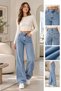 Christian Women's Ice Blue Palazzo Wide Leg Super High Waist Jean Pants