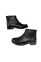 Mr Whitte -- Genuine Leather Zippered Men's Short Boots - Black