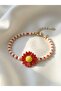 Howlite and Ceramic Daisy Charm Bracelet