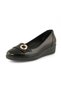D26Ka-7055 Women's Genuine Leather Buckle Wedge Sole Casual Shoes