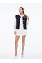 Women's Crochet Black Crewneck Flower-Patterned Seasonal Vest - 2