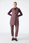 Plaid Patterned Triple Combination Plum Set 1050 - 2