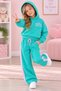 Hooded Sweatshirt Bottom Top Set - 3
