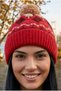 Women's Patterned Pompom Knitted Winter Beanie