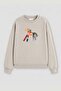 Women's Premium Fabric 3 Thread Raster Horse Printed Sweatshirt - 2