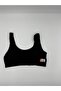 Black Ribbed Thick Strap Padded Bralette Bra