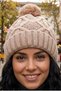 Women's Pompom Hair Braided Metallic Thread Knitwear Winter Beanie - 5
