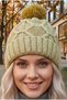 Women's Pompom Hair Braided Metallic Thread Knitwear Winter Beanie - 5