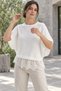 Women's Skirt with Lace Edge Merserized Knitted Blouse