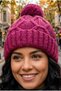 Women's Pompom Hair Braided Metallic Thread Knitwear Winter Beanie - 3