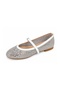 Women's Buckle Detailed Stoned Ballerinas K240 White - 2