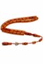 Emine Reşvani Signature Master Craftsmanship Carved Amber Prayer Beads Cutting Model 5X9 mm - 4