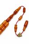 Emine Reşvani Signature Master Craftsmanship Carved Amber Prayer Beads Cutting Model 5X9 mm - 3