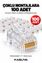 100 Pieces Rj45 Ethernet Jack through Hole Easy-Through Smart End - 7