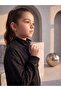 Girl's Black Stone Zippered Wide-Leg Sweatpants Set - 6