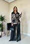 Black Leather Garnished Leopard Set