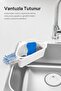 Corner Sink Organizer with Strainer, Triangular Sponge and Wire Basket with Suction Cup, White - 4